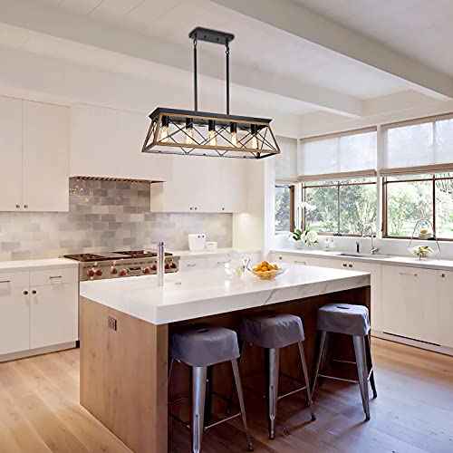 Farmhouse Chandeliers for Dining Room (Walnut)