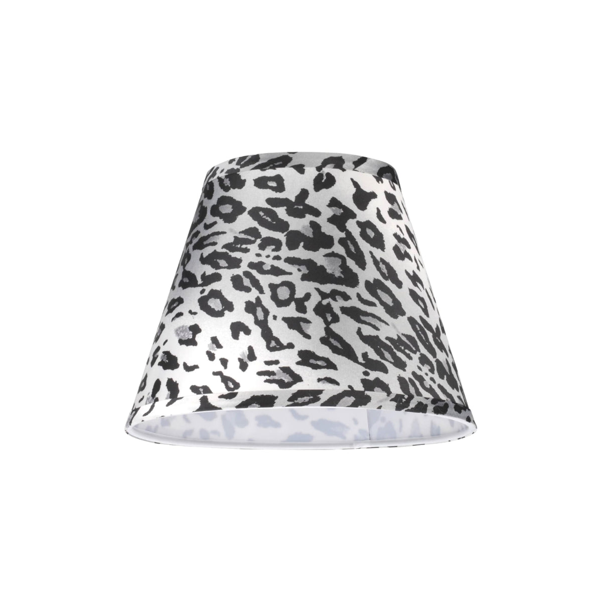32171A Transitional Hardback Empire Shape Spider Construction Lamp Shade in White with Leopard Pattern (Leopard)