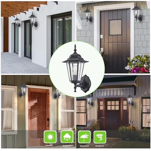 Outdoor Wall Lantern (1 Pack / Black)
