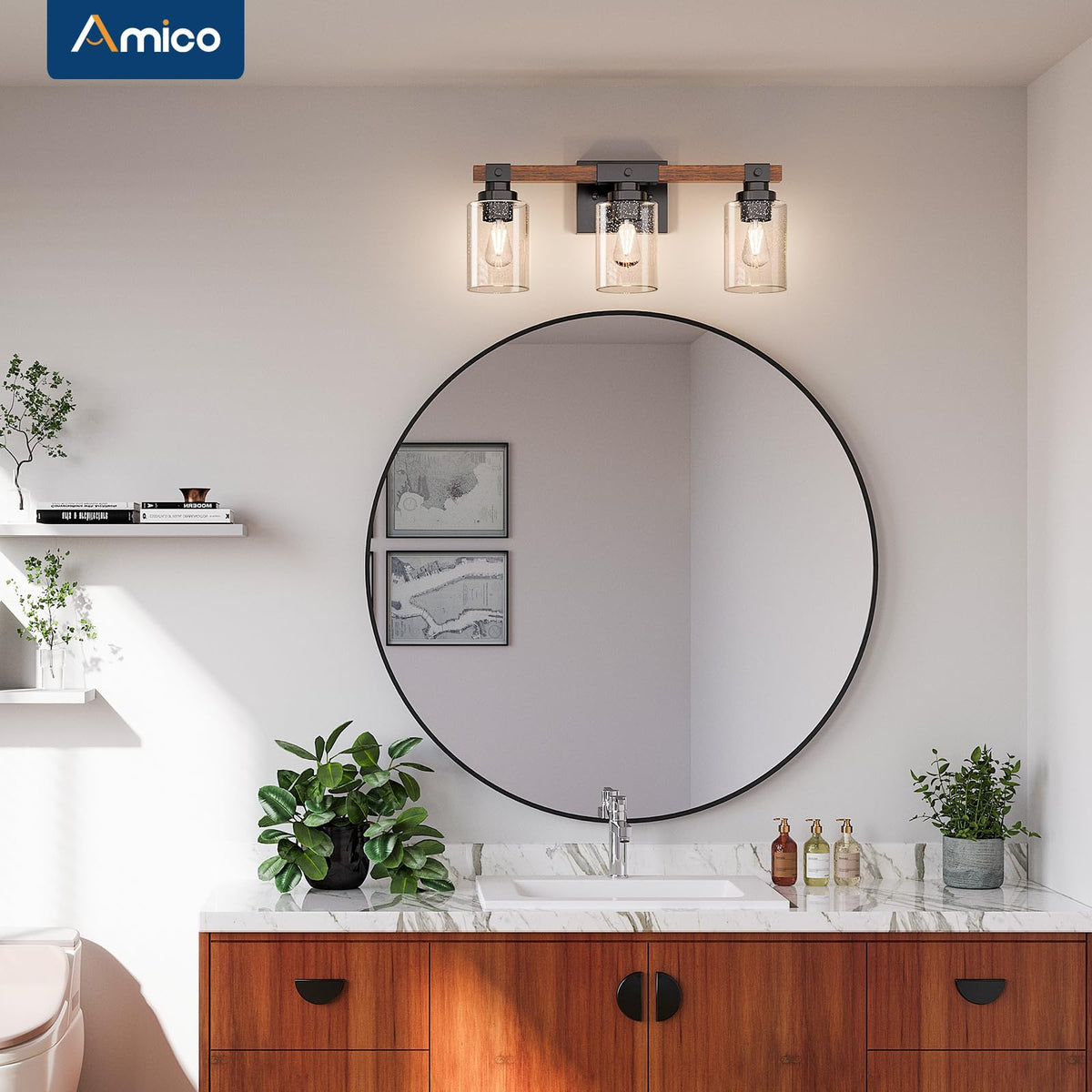 3 Light Farmhouse Bathroom Vanity Light (3-Light)