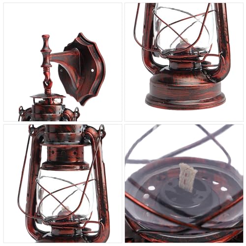 Industrial Rustic Wall Sconce Lantern Light (Red Bronze / 2pcs)