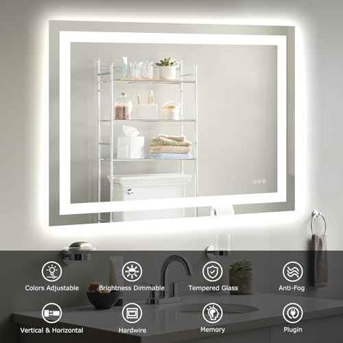 40"X30" LED Bathroom Mirror with Lights (Led Bathroom Mirror (3 Light Modes) / 40"L x 30"W)