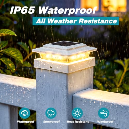 4Pack Solar Post Cap Lights (White / 4 Pack)