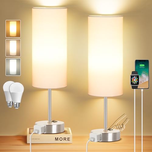Table Bedside Lamp for Bedroom Set of 2