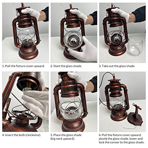 Rustic Wall Sconce Lighting Lantern Mounted Light with Glass Lampshade for Hallway Farmhouse Loft W7 x H15 (W7" x H15" x D9.8")