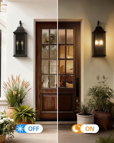22" Large Outdoor Wall Lights 2 Pack (Black / 22 Inch)