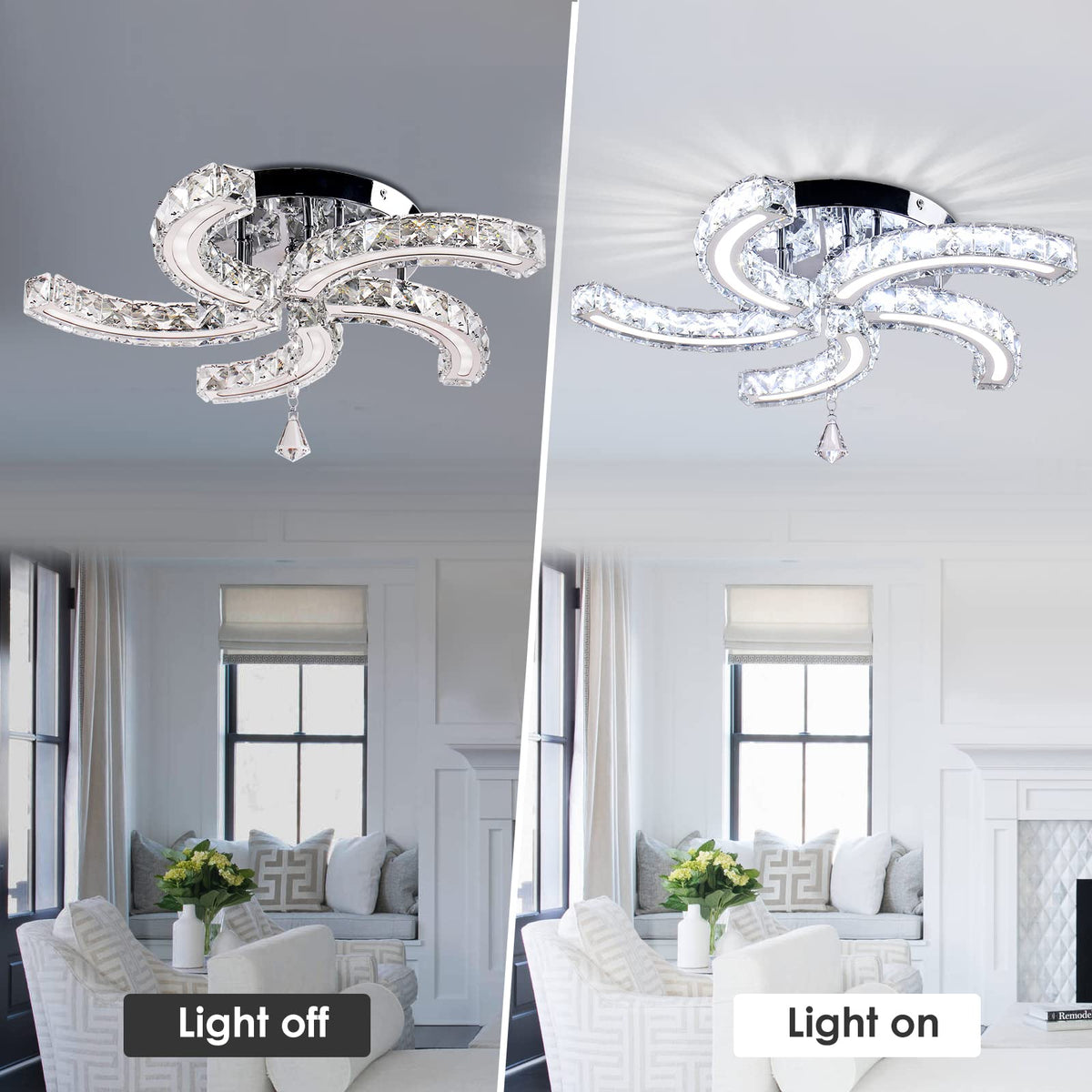 19.7" Crystal Ceiling Light (Acrylic-Multicolor)