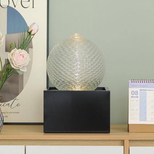 Indoor Water Feature Tabletop Ceramic Fountain Home Kitchen Office Decoration Modern Design Style