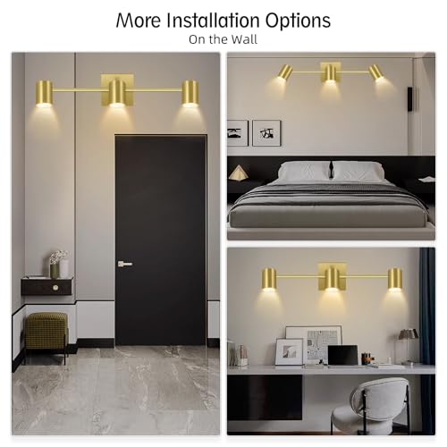 3 Light Track Lighting Fixtures Ceiling (3 light-gold)