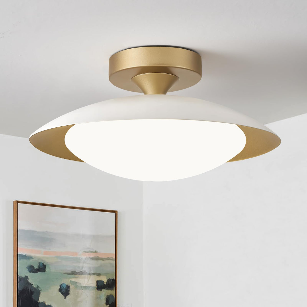 Dimmable Modern Mid (12.6IN / White)