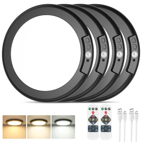 Rechargeable Motion Sensor Ceiling Light (Black-3CCT / 7“-8000mah)