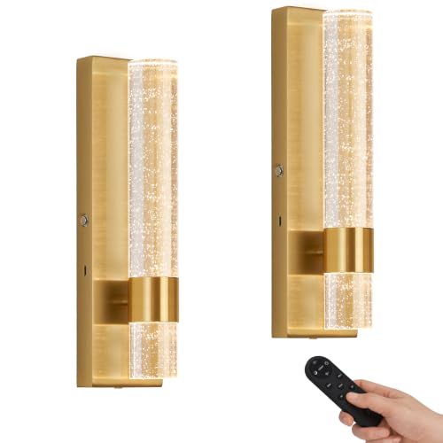 Battery Operated Wall Sconce Set of 2 with Remote