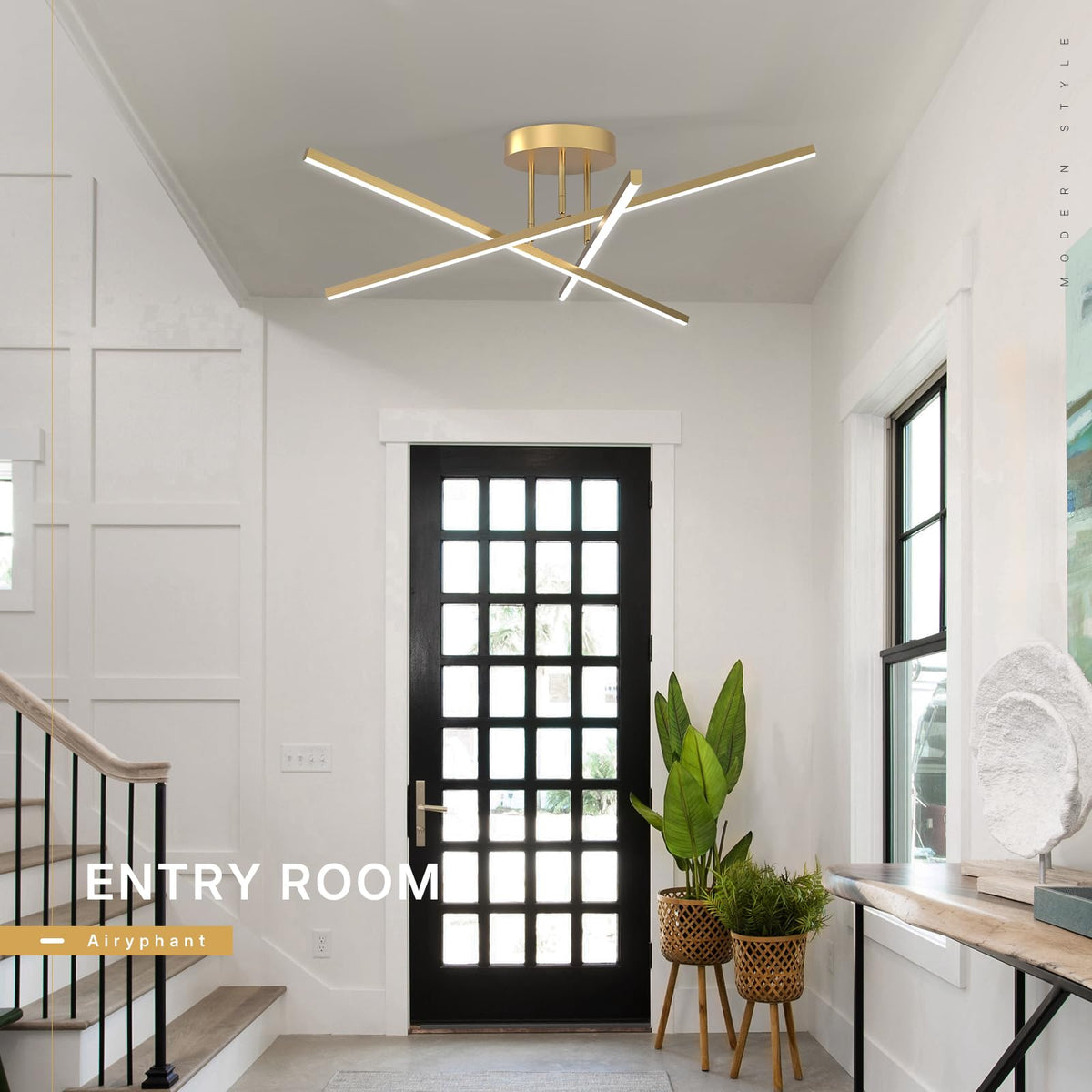 Gold LED Chandelier (Gold-A / 3 Lights - 3CCT - 23.82")