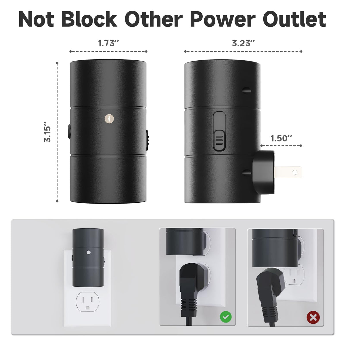 Night Lights Plug into Wall (Black-Warm White/Neutral White/Cool White / 2 Pack)