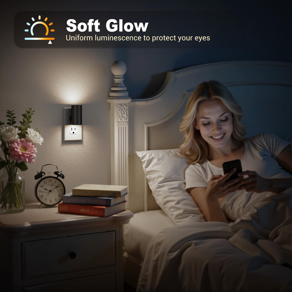 Night Lights Plug into Wall (Black)