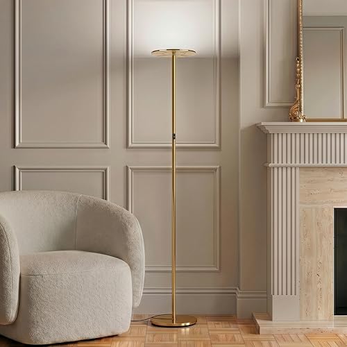 Sky Flux Dimmable LED Floor Lamp (Antique Brass)