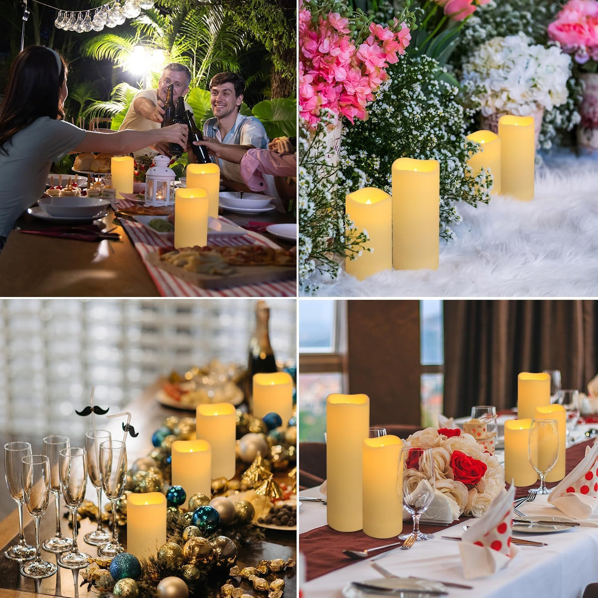 Set of 96 Waterproof Outdoor Flameless Candles (96 Ivory)
