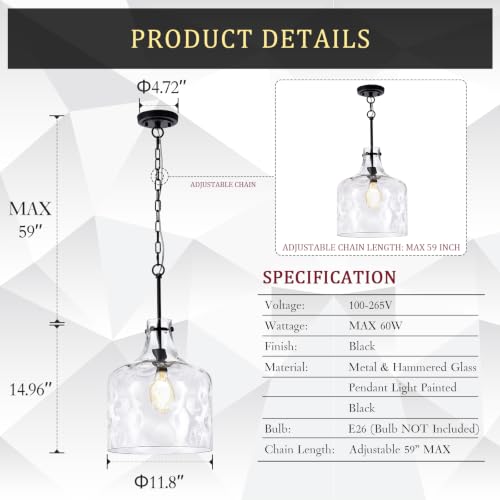 Glass Pendant Light Modern Pendant Lighting for Kitchen Island