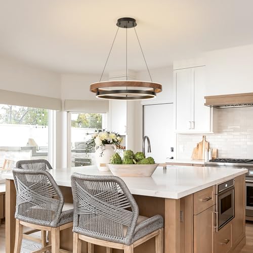 Wood Ring LED Chandelier