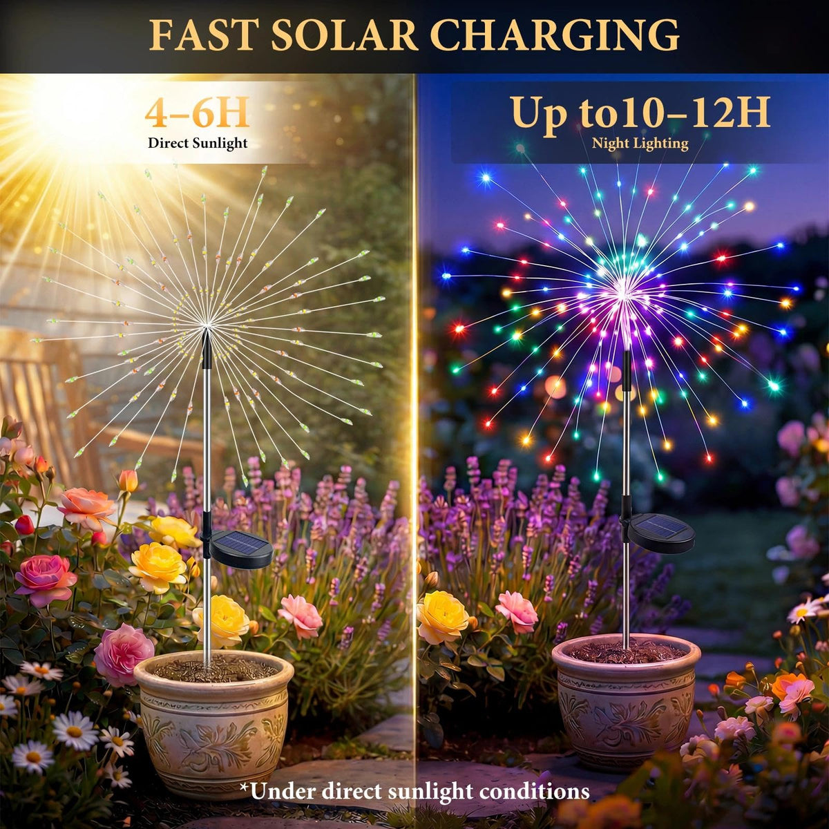 Multicolor Solar Firework Lights 4 Pack (Multicolor / 2 Pack)