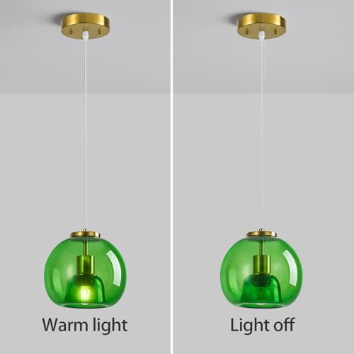 Emerald Green Glass Pendant Lights Kitchen Island (Emerald Green(7.87 in) / 3-Pack)