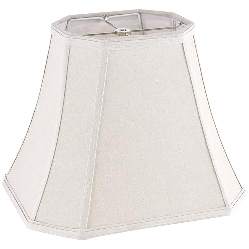 Square Lampshade for Table Lamps (8 x 14 x 11 inches - 1 Pack / Beige Dark Fabric)