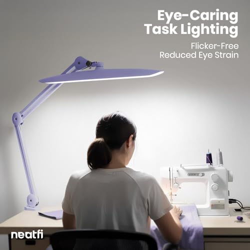 LED Desk Lamp (Lavender / Non-CCT with Clamp)