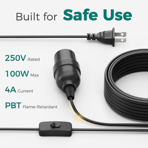 Pendant Light Cord (20ft - Black)