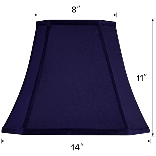 Rectangular Blue Lamp Shades for Table Lamps (8 x 14 x 11 inches - 2 Pack / Blue)