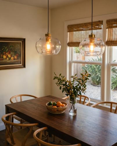 Glass Pendant Lights (Textured Clear 2 Pack)