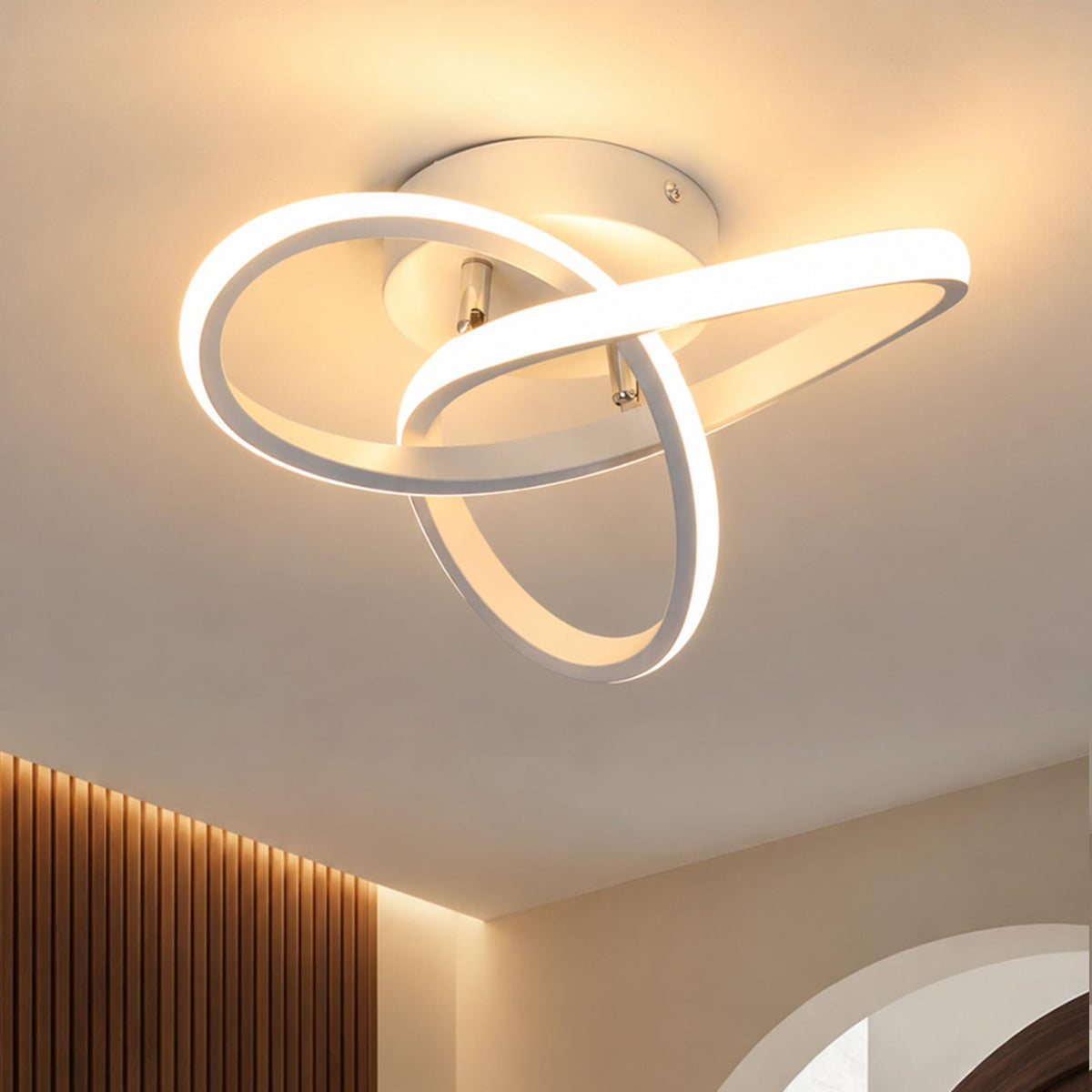 Hallway Light Acrylic Modern LED Ceiling Light Fixtures 3000K Close to Ceiling Lights for Bedroom (White,3000K)
