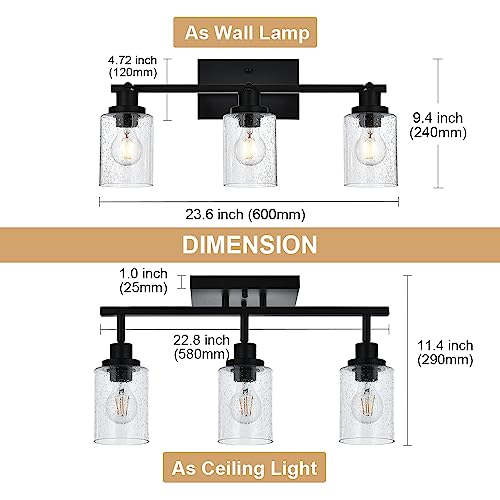 3 Light Track Lighting Fixtures Ceiling Spot Light (Black / 3-Light)