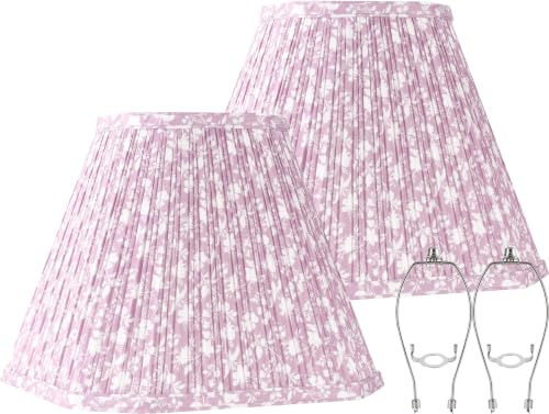 Lamp Shades Pink Polyester Set of 2 6.5"×13"×10.5" Bell Shade (Pink-2 Pack / 6.5*13*10.5in)