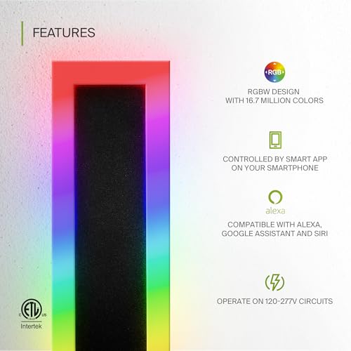 18" LED Linear Wall Sconce 2 Pack (Black)