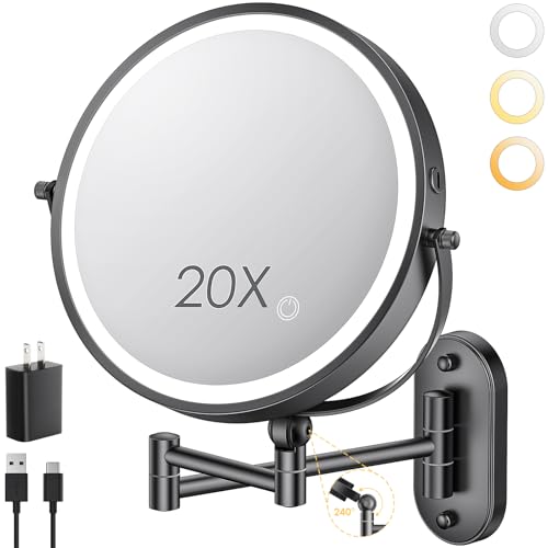 9" Wall Mounted Lighted Makeup Mirror