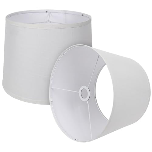 Drum Lamp Shades Set of 2 (Fabric White)