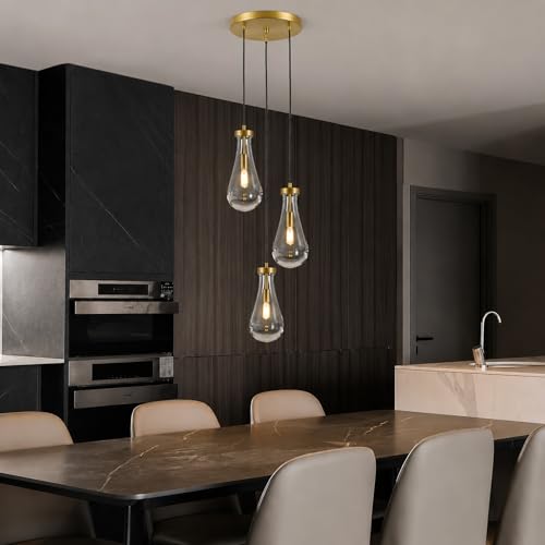 Raindrop Pendant Light Fixtures of 3 Lights (Gold / 3 Head)
