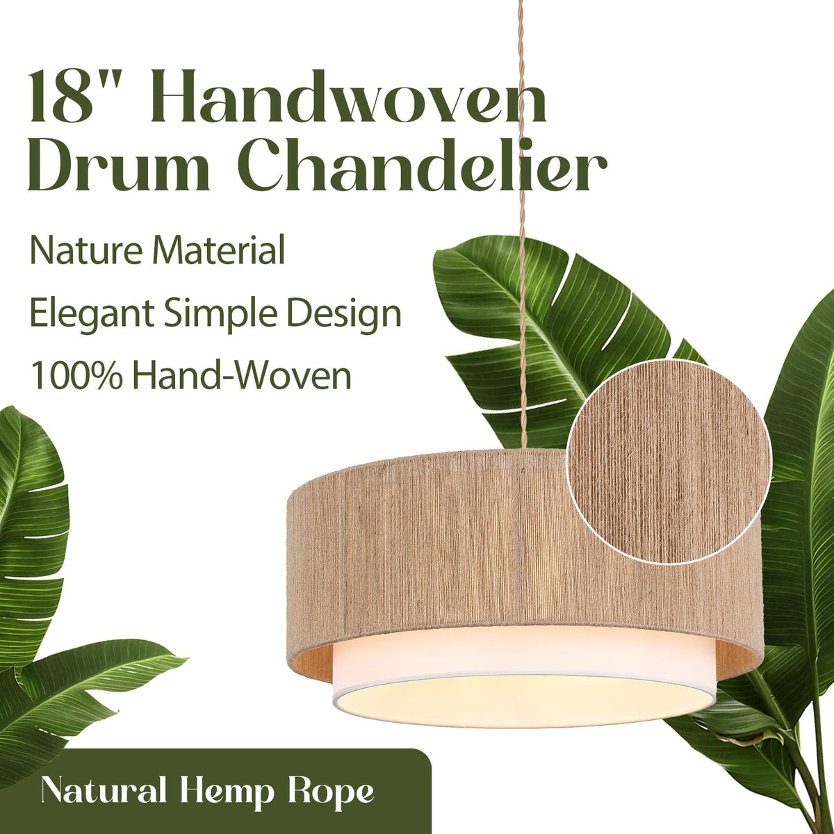 Plug in Pendant Light (Plug in / Brown+White)