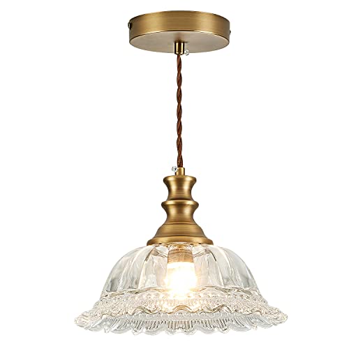 Vintage Pendant Light Fixtures Modern Glass Hanging Lights with Adjustable Cord for Kitchen Island Dining Room Living Room Hallway