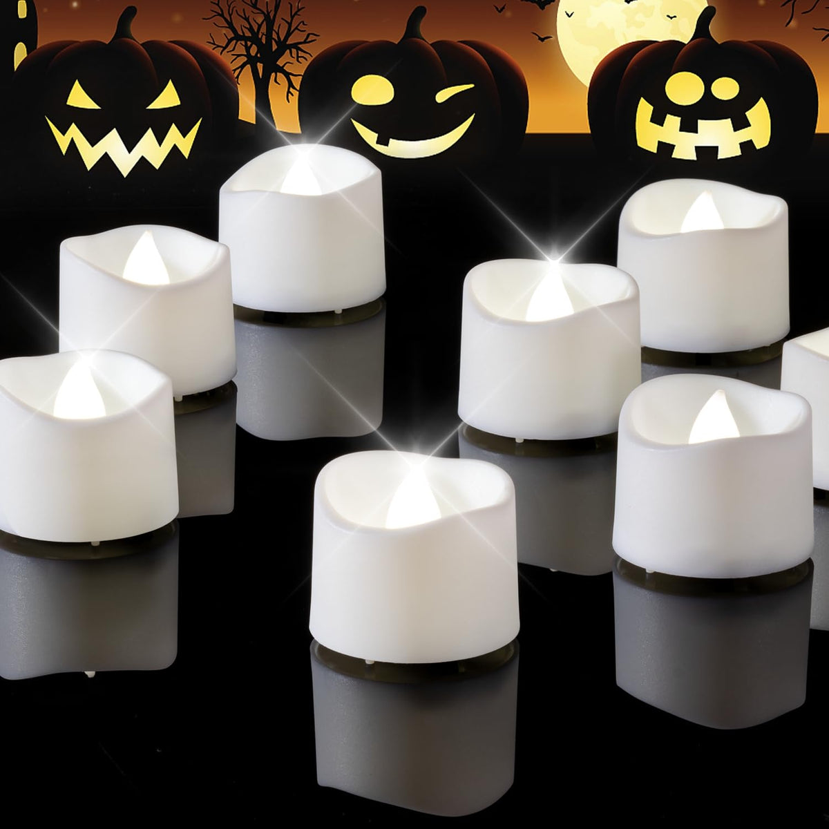 Flameless Tea Lights Candles Battery Operated - 12 Pack