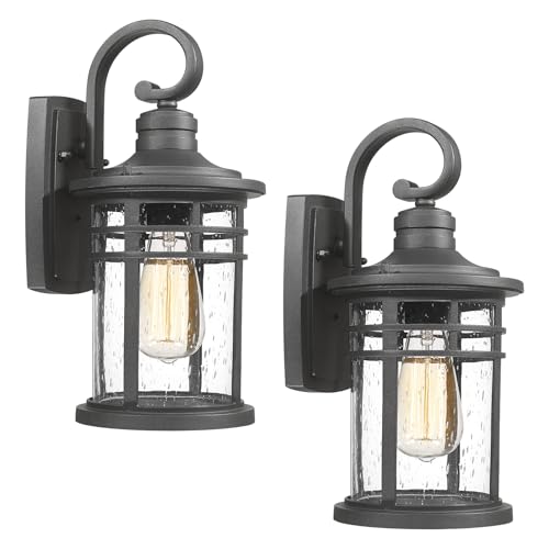 Outdoor Wall Light 2 Packs (2Packs Clear Glass / Medium)