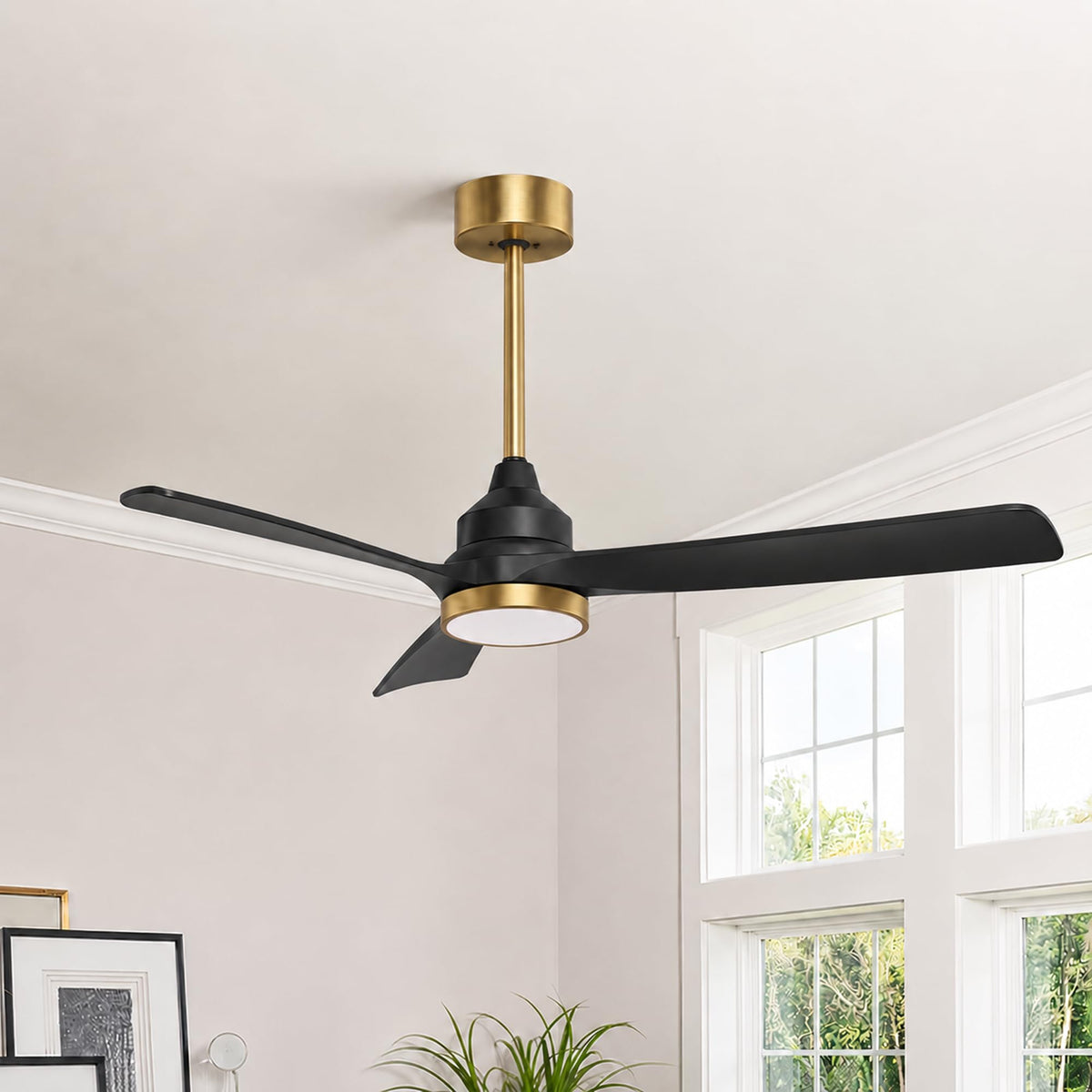 52 Inch Ceiling Fan with Lights (black & gold / 52 Inch)