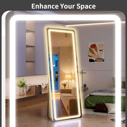 Standing Mirror Full Length with LED Lights (Rectangular / 68"L x 26"W)