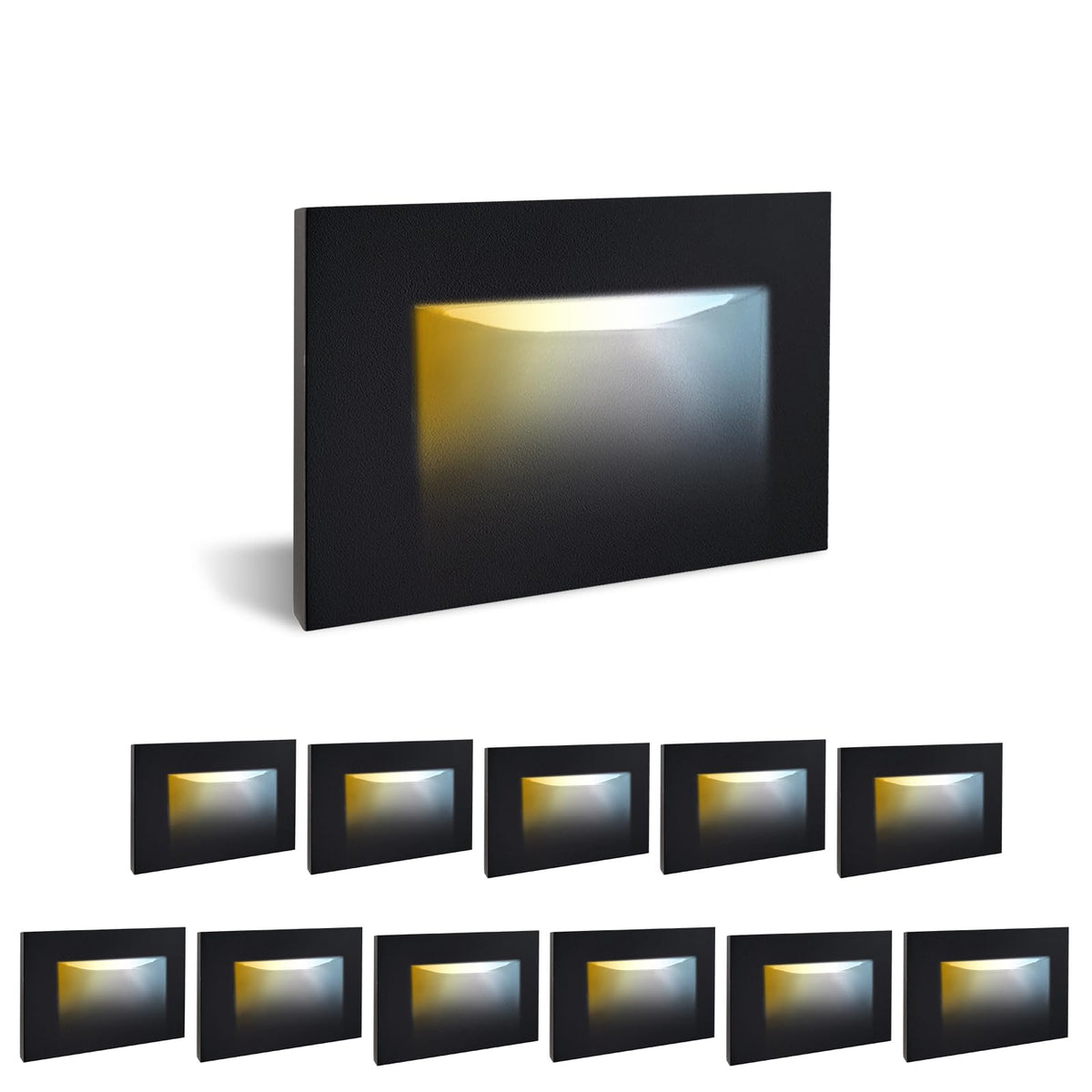 12 Pack Horizontal LED Step Lights (Horizontal-Black / 12 Pack)