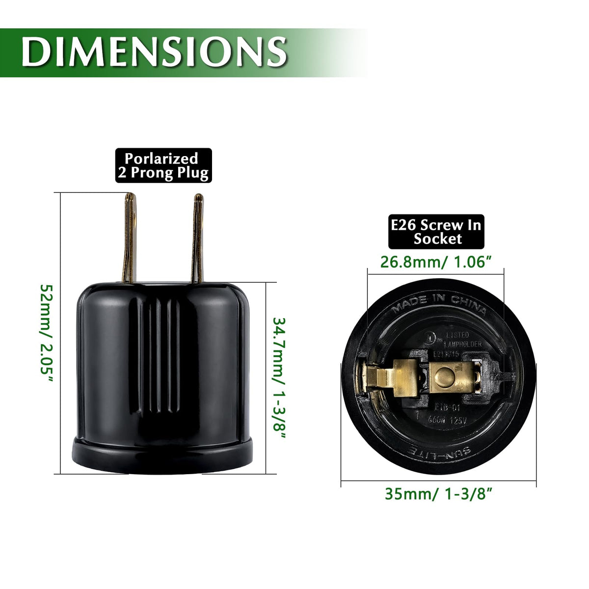 Outlet to Socket Adapter (Black Color)