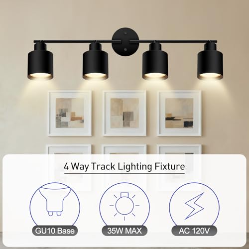 4 Light Led Track Lighting (4 light Black)