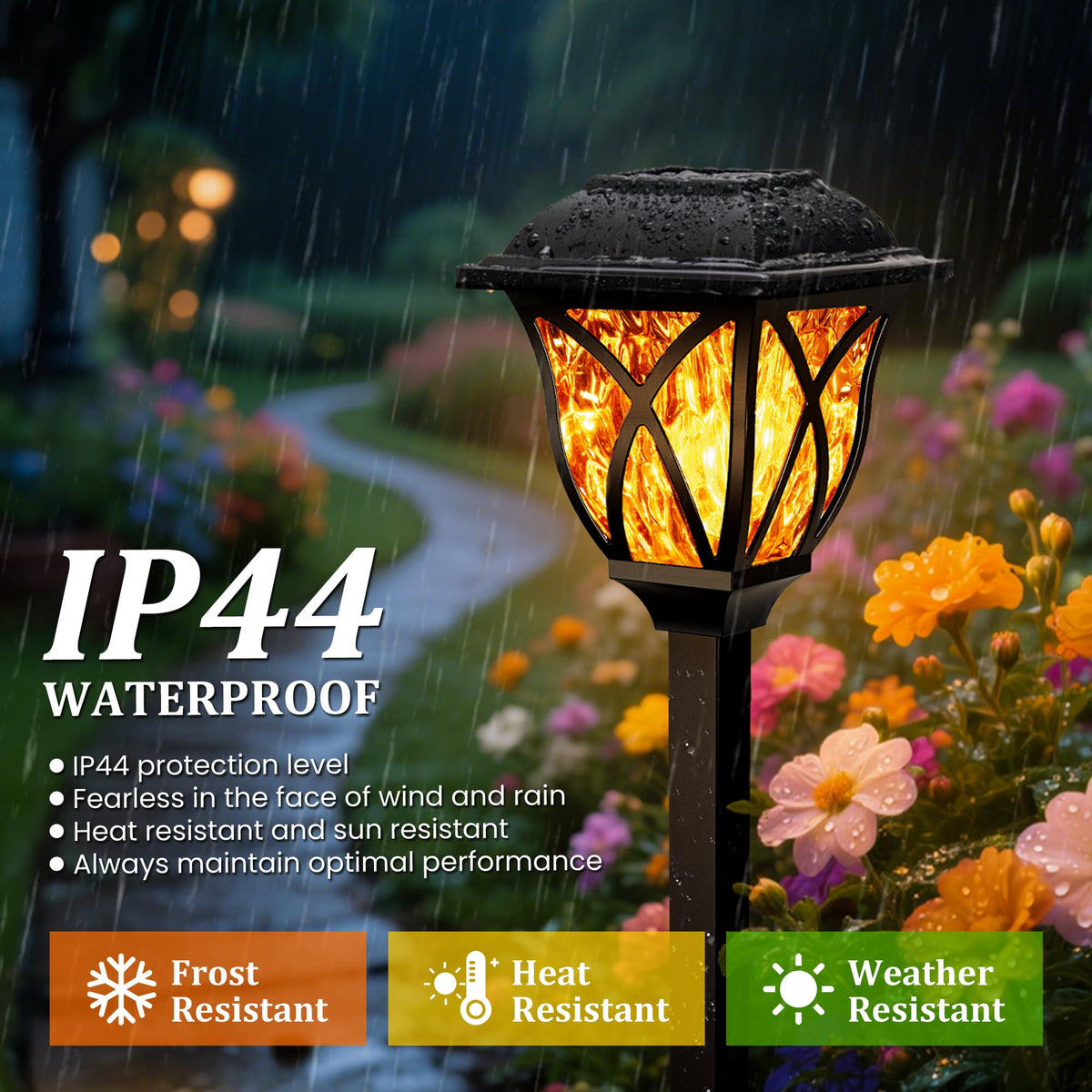 Solar Lights Outdoor Waterproof (8 Pack / Flame)