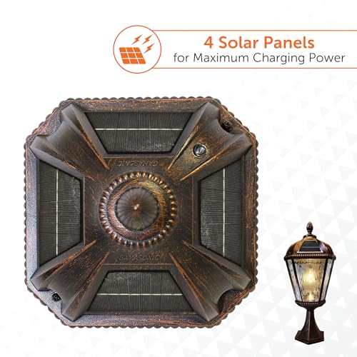Outdoor Solar Post Light with Pier Base (Single Lamp Only - Pier Mount / Brushed Bronze)