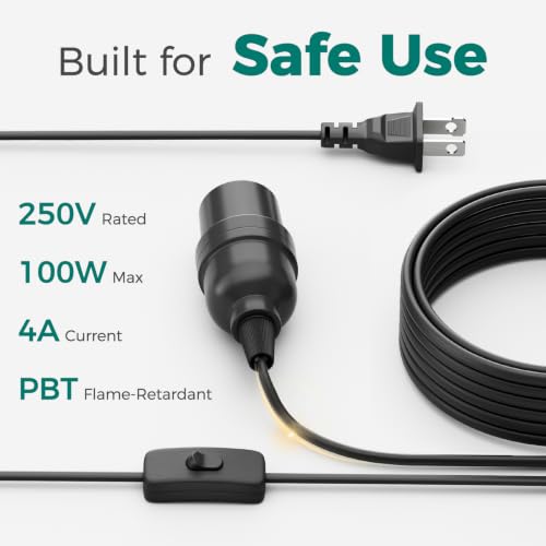 Pendant Light Cord (13ft - Black)