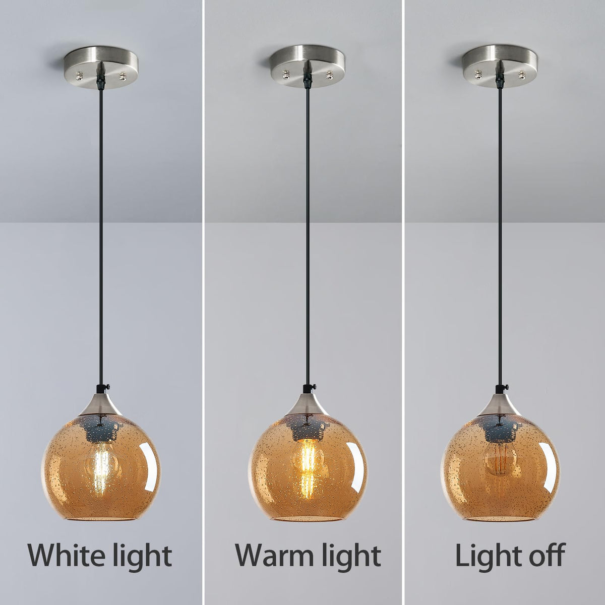 Amber Pendant Lights Kitchen Island 1 Pack (Amber / S - 5.9 in)